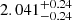 $ 2.041^{+0.24}_{-0.24} $