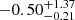 $ -0.50^{+1.37}_{-0.21} $