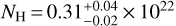 ${N_{\rm{H}}} = 0.31_{ - 0.02}^{ + 0.04} \times {10^{22}}$