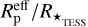 ${R_{\rm{p}}^{{\rm{eff}}}/{R_ \star }_{{\rm{THSS}}}}$