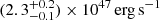 $ (2.3^{+0.2}_{-0.1}) \times 10^{47}\,\mathrm{erg\,s}^{-1} $