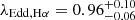 $ \lambda_{\mathrm{Edd, H\alpha}} = 0.96^{+0.10}_{-0.06} $