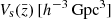 $ V_{\mathrm{s}}(\bar z)\,[h^{-3}\,\mathrm{Gpc}^3] $