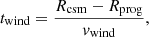$$ \begin{aligned} {t}_{\rm wind} = \frac{{R}_{\rm csm} - {R}_{\rm prog}}{{v}_{\rm wind}}, \end{aligned} $$