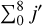 $\sum\nolimits_0^8 {j'} $