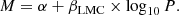 $$ \begin{aligned} M = \alpha + \beta _{\rm LMC} \times \log _{10}P. \end{aligned} $$