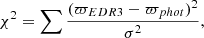 $$ \begin{aligned} \chi ^2 = \sum \frac{(\varpi _{EDR3}-\varpi _{phot})^2}{\sigma ^2}, \end{aligned} $$