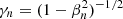 $ \gamma_n=(1-\beta_n^2)^{-1/2} $