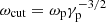 $ \omega_{\mathrm{cut}}=\omega_{\mathrm{p}}\gamma_{\mathrm{p}}^{-3/2} $