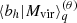 $ \langle b_{h}|M_{\mathrm{vir}} \rangle_{q}^{(\theta)} $
