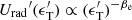 $ {U_{\mathrm{rad}}}^\prime(\epsilon_{\mathrm{T}}^\prime) \propto (\epsilon_{\mathrm{T}}^\prime)^{-\beta_{\mathrm{e}}} $