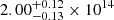 $ 2.00_{-0.13}^{+0.12}\times10^{14} $