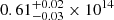 $ 0.61_{-0.03}^{+0.02}\times10^{14} $