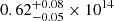 $ 0.62_{-0.05}^{+0.08}\times10^{14} $