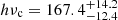 $ h\nu_{\mathrm{c}} = 167.4_{-12.4}^{+14.2} $