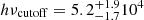 $ h \nu_{\mathrm{cutoff}} = 5.2_{-1.7}^{+1.9} 10^4 $