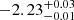 $ {-2.23}_{-0.01}^{+ 0.03} $