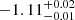 $ {-1.11}_{-0.01}^{+ 0.02} $