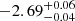 $ {-2.69}_{-0.04}^{+ 0.06} $