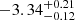 $ {-3.34}_{-0.12}^{+ 0.21} $