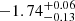 $ {-1.74}_{-0.13}^{+ 0.06} $