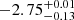 $ {-2.75}_{-0.13}^{+ 0.01} $