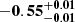 $ \mathbf{{-0.55}_{-0.01}^{+ 0.01}} $