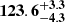 $ \mathbf{{123.6}_{-4.3}^{+ 3.3}} $