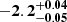 $ \mathbf{{-2.2}_{-0.05}^{+ 0.04}} $