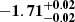 $ \mathbf{{-1.71}_{-0.02}^{+ 0.02}} $