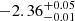 $ {-2.36}_{-0.01}^{+ 0.05} $