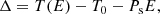 $$ \begin{aligned} \Delta =T(E)-T_{0}-P_{\mathrm{s} }E, \end{aligned} $$
