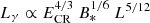 $ L_\gamma \propto E_{\mathrm{CR}}^{4/3}\ B_*^{1/6}\ L^{5/12} $