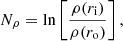 $$ \begin{aligned} N_\rho = \ln \left[\frac{\rho (r_{\rm i})}{\rho (r_{\rm o})}\right], \end{aligned} $$