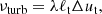 $$ \begin{aligned} \nu _{\rm turb} = \lambda \ell _{\rm t} \Delta u_{\rm t}, \end{aligned} $$