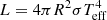 $ L=4\pi R^2\sigma T_{\mathrm{eff}}^4 $