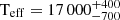 $ \rm T_{eff}=17\,000_{-700}^{+400} $