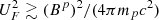 $ U_{F}^{2} \gtrsim (B^{p})^{2}/(4\pi m_{p}c^{2}) $