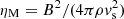 $ \eta_{\rm M}=B^2/(4\pi\rho v_{\rm s}^2) $