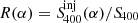 $ R(\alpha)={S\!}_{400}^{\mathrm{inj}}(\alpha)/{S\!}_{400} $