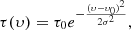 $$ \begin{aligned} \tau (\upsilon ) = \tau _0 e^{-\frac{(\upsilon -\upsilon _0)^2}{2\sigma ^2}}, \end{aligned} $$
