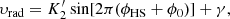 $$ \begin{aligned} \upsilon _\mathrm{rad} = K_2^{\prime }\,\mathrm{sin} [2\pi (\phi _\mathrm{HS} +\phi _0)]+\gamma , \end{aligned} $$