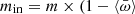 $ m_{\mathrm{in}}=m\times (1-\langle \bar \omega\rangle $