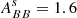 $ A^s_{BB} = 1.6 $