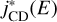 $j_{{\rm{CD}}}^ * (E)$