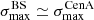 $ \sigma_{\mathrm{max}}^{\mathrm{BS}}\simeq \sigma_{\mathrm{max}}^{\mathrm{CenA}} $