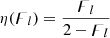 $ \eta(\mathit{\digamma}_l) = \frac{\mathit{\digamma}_l}{2-\mathit{\digamma}_l} $