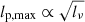 $ l_{\mathrm{p,max}} \propto \sqrt{l_\nu} $