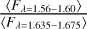 ${{\left\langle {{F_{\lambda = 1.56 - 1.60}}} \right\rangle } \over {\left\langle {{F_{\lambda = 1.635 - 1.675}}} \right\rangle }}$