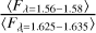 ${{\left\langle {{F_{\lambda = 1.56 - 1.58}}} \right\rangle } \over {\left\langle {{F_{\lambda = 1.625 - 1.635}}} \right\rangle }}$